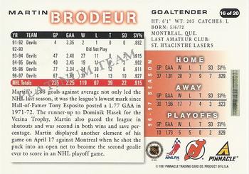 1997-98 Score New Jersey Devils - Platinum Team #16 Martin Brodeur Back