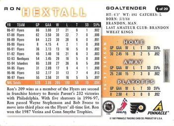 1997-98 Score Philadelphia Flyers #1 Ron Hextall Back