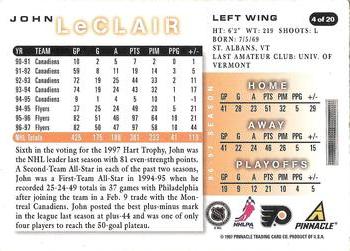 1997-98 Score Philadelphia Flyers #4 John LeClair Back