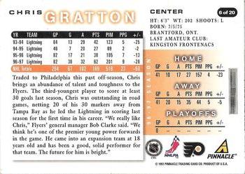 1997-98 Score Philadelphia Flyers #6 Chris Gratton Back