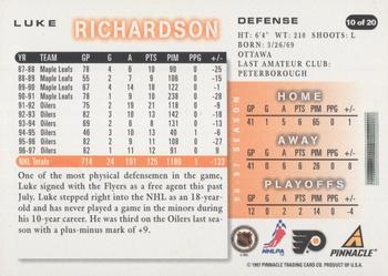 1997-98 Score Philadelphia Flyers #10 Luke Richardson Back