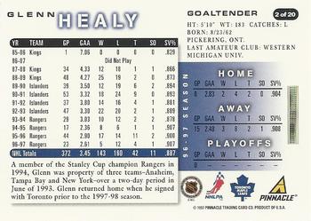 1997-98 Score Toronto Maple Leafs #2 Glenn Healy Back