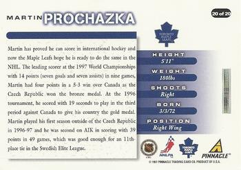 1997-98 Score Toronto Maple Leafs #20 Martin Prochazka Back