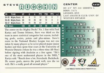 1997-98 Score Anaheim Mighty Ducks #3 Steve Rucchin Back