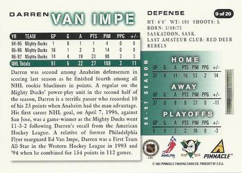 1997-98 Score Anaheim Mighty Ducks #9 Darren Van Impe Back