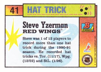1991-92 Bowman #41 Steve Yzerman Back