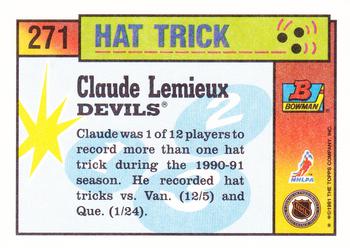 1991-92 Bowman #271 Claude Lemieux Back
