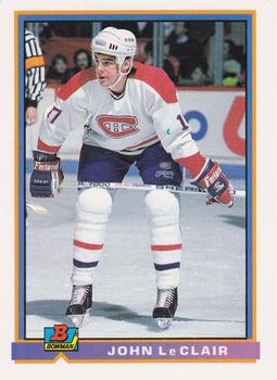 1991-92 Bowman #344 John LeClair Front