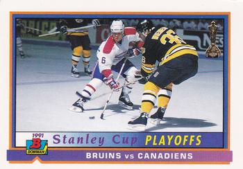 1991-92 Bowman #414 Bruins vs Canadiens Front