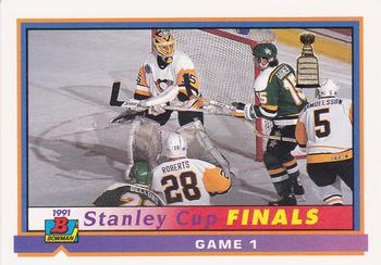1991-92 Bowman #419 Stanley Cup Finals Game 1 Front