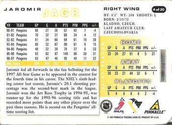 1997-98 Score Pittsburgh Penguins #4 Jaromir Jagr Back