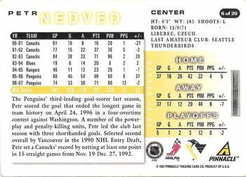 1997-98 Score Pittsburgh Penguins #6 Petr Nedved Back