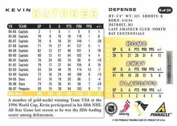 1997-98 Score Pittsburgh Penguins #8 Kevin Hatcher Back