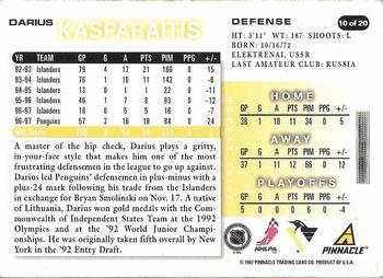1997-98 Score Pittsburgh Penguins #10 Darius Kasparaitis Back