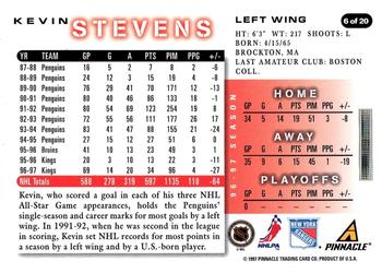 1997-98 Score New York Rangers #6 Kevin Stevens Back