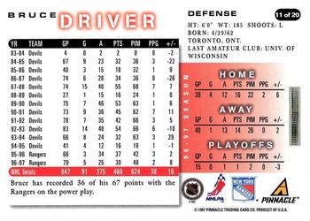 1997-98 Score New York Rangers #11 Bruce Driver Back