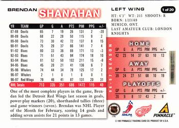 1997-98 Score Detroit Red Wings #1 Brendan Shanahan Back