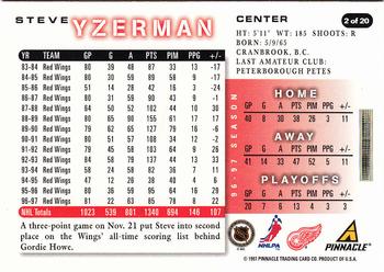 1997-98 Score Detroit Red Wings #2 Steve Yzerman Back