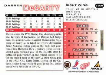1997-98 Score Detroit Red Wings #6 Darren McCarty Back