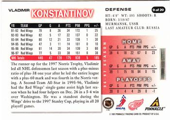 1997-98 Score Detroit Red Wings #9 Vladimir Konstantinov Back