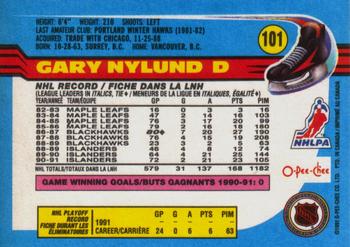 1991-92 O-Pee-Chee #101 Gary Nylund Back