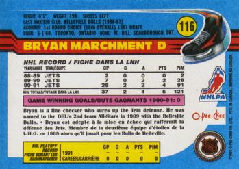 1991-92 O-Pee-Chee #116 Bryan Marchment Back