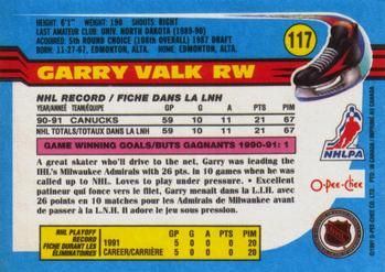 1991-92 O-Pee-Chee #117 Garry Valk Back