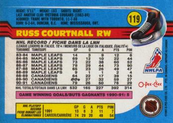 1991-92 O-Pee-Chee #119 Russ Courtnall Back