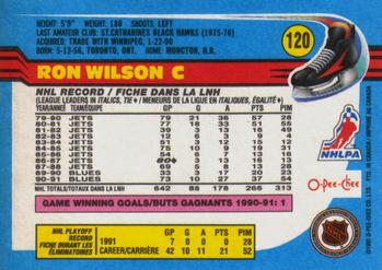 1991-92 O-Pee-Chee #120 Ron Wilson Back