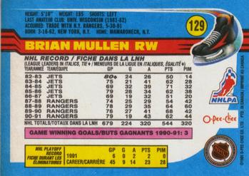 1991-92 O-Pee-Chee #129 Brian Mullen Back
