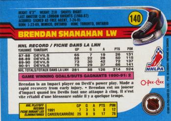1991-92 O-Pee-Chee #140 Brendan Shanahan Back