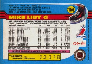 1991-92 O-Pee-Chee #154 Mike Liut Back