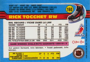 1991-92 O-Pee-Chee #160 Rick Tocchet Back