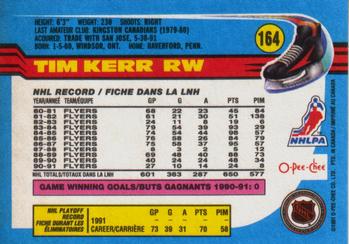 1991-92 O-Pee-Chee #164 Tim Kerr Back