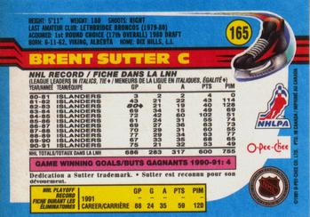 1991-92 O-Pee-Chee #165 Brent Sutter Back