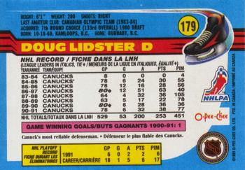 1991-92 O-Pee-Chee #179 Doug Lidster Back