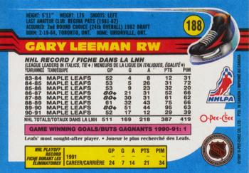 1991-92 O-Pee-Chee #188 Gary Leeman Back