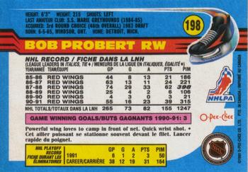 1991-92 O-Pee-Chee #198 Bob Probert Back