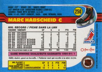 1991-92 O-Pee-Chee #250 Marc Habscheid Back