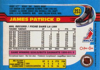 1991-92 O-Pee-Chee #253 James Patrick Back