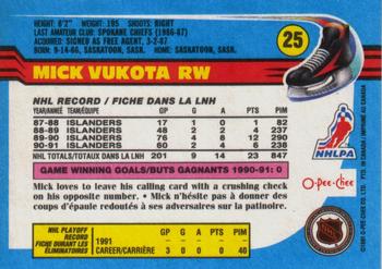 1991-92 O-Pee-Chee #25 Mick Vukota Back