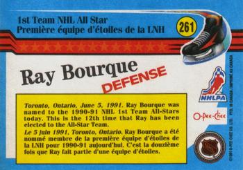 1991-92 O-Pee-Chee #261 Ray Bourque Back