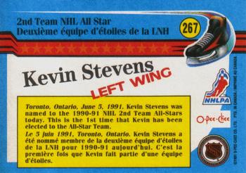 1991-92 O-Pee-Chee #267 Kevin Stevens Back