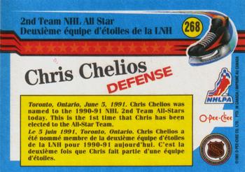 1991-92 O-Pee-Chee #268 Chris Chelios Back