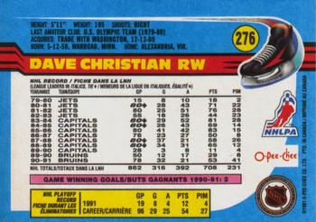 1991-92 O-Pee-Chee #276 Dave Christian Back