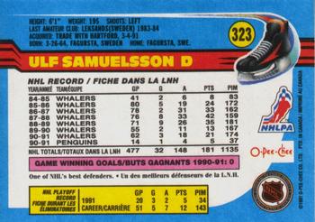 1991-92 O-Pee-Chee #323 Ulf Samuelsson Back