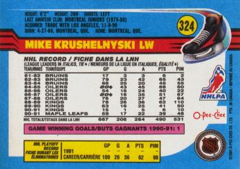 1991-92 O-Pee-Chee #324 Mike Krushelnyski Back