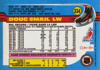 1991-92 O-Pee-Chee #334 Doug Smail Back