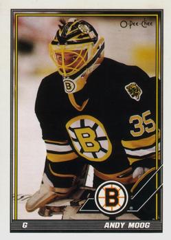 1991-92 O-Pee-Chee #338 Andy Moog Front