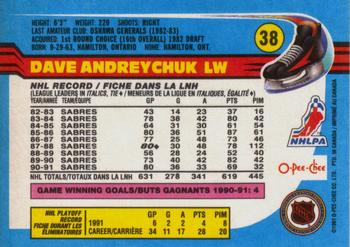 1991-92 O-Pee-Chee #38 Dave Andreychuk Back